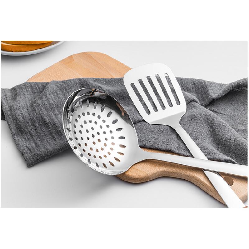 HANYANG Stainless Steel Stir-fry Spatula Large Soup Spoon Thickened Handle Spatula Cookware