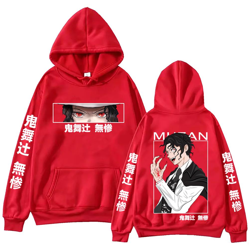 Anime Demon Slayer Muzan Kibutsuji Hoodie Harajuku Hip Hop Pullover Tops Sweatshirt Gift
