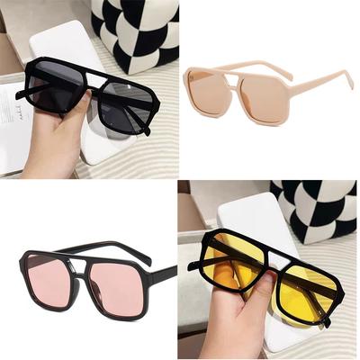 4 Pcs/Set Double Beam Rectangle Sunglasses Women Men Vintage Square Luxury Sun Glasses Shades Female Sunglasses Eyewear