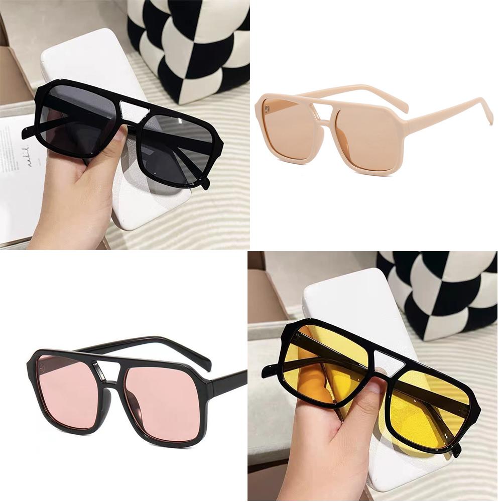 2023 Double bridge square Women Sunglasses Vintage Brand Designer Men Sun Glasses Shades Female Exaggerated oversize sunglasses