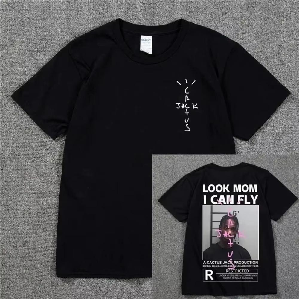 Cactus Jack T-shirt LOOK MOM I CAN FLY Short Sleeve ASTROWORLD Tshirt Summer Oversized Men Tee Women Hip Hop Cotton Top Clothes