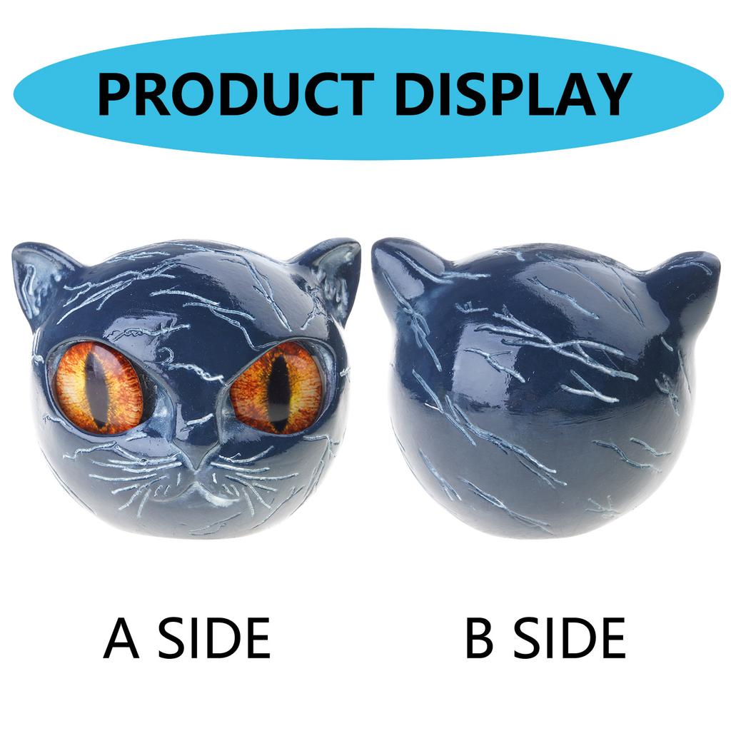 Black Cats Head Statue Figurine Decors Luxurious Animal Sculpture Ornament for Living Room Office Book Shelf Decors