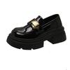 Platform British style small leather shoes women's 2025 new spring and autumn one-pedal black single shoes Mary Jane shoes loafers