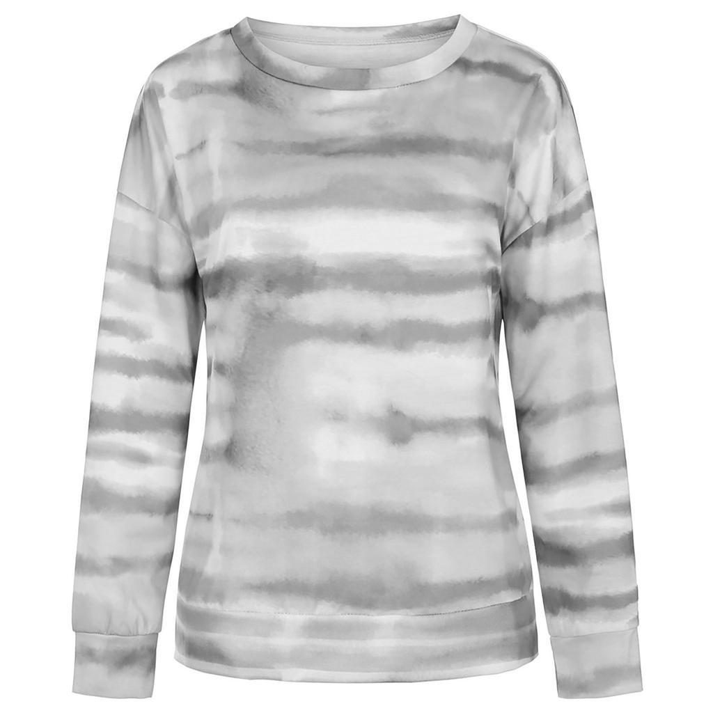 Lässiger Pullover mit langen Ärmeln und Kontrastfarbe für Damen