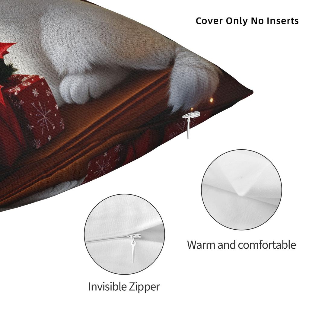 Christmas Cats  Adorable Kittens in Festive Pillowcases  Cute Funny Pillow Case For Sofa Bedroom Home Decor Comfy Pillow Cover