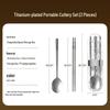Temeiju Titanium Healthy Portable Chopsticks and Spoon Set