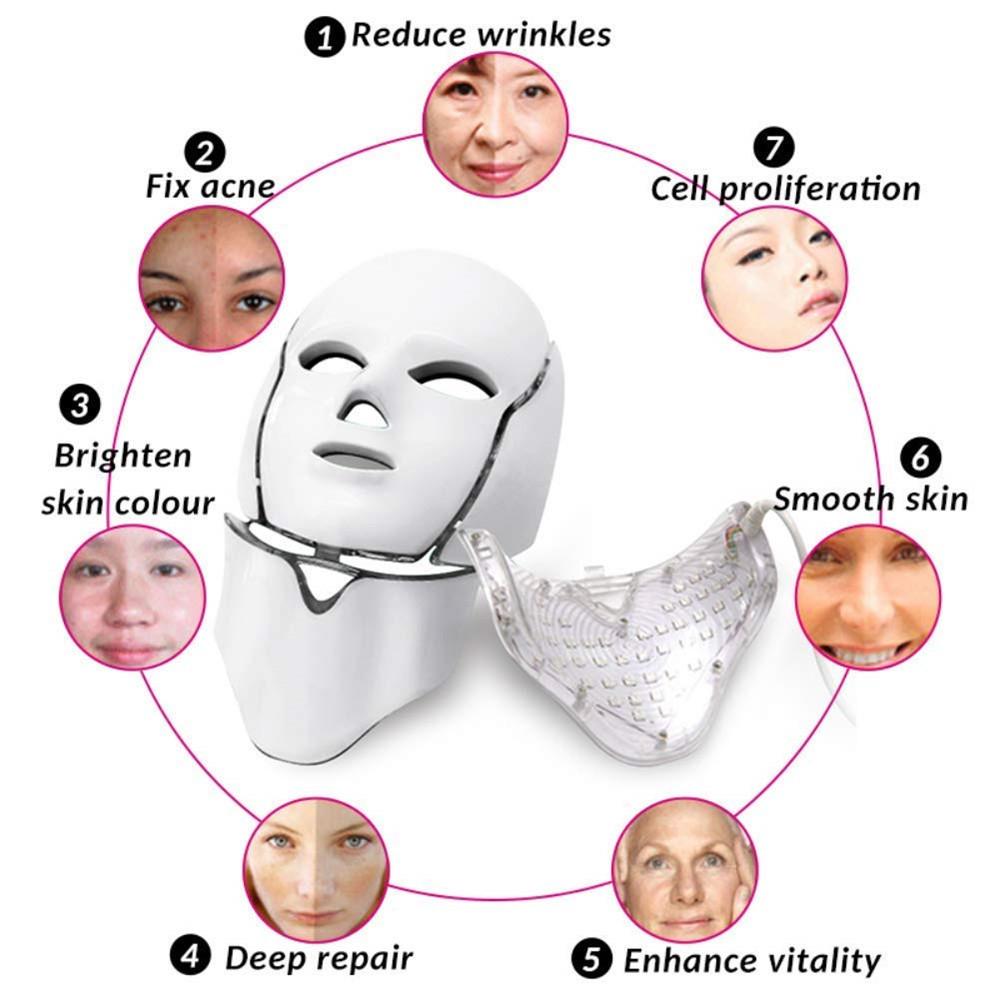 Seven-Color LED Neck Mask: Acne Removal & Skin Rejuvenation Therapy Device