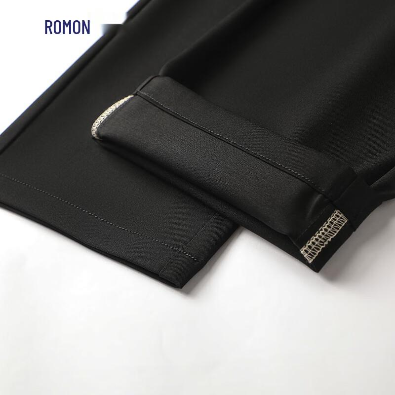 Romon Men's Autumn/Winter Wrinkle-Resistant Straight-Leg Business Casual Pants