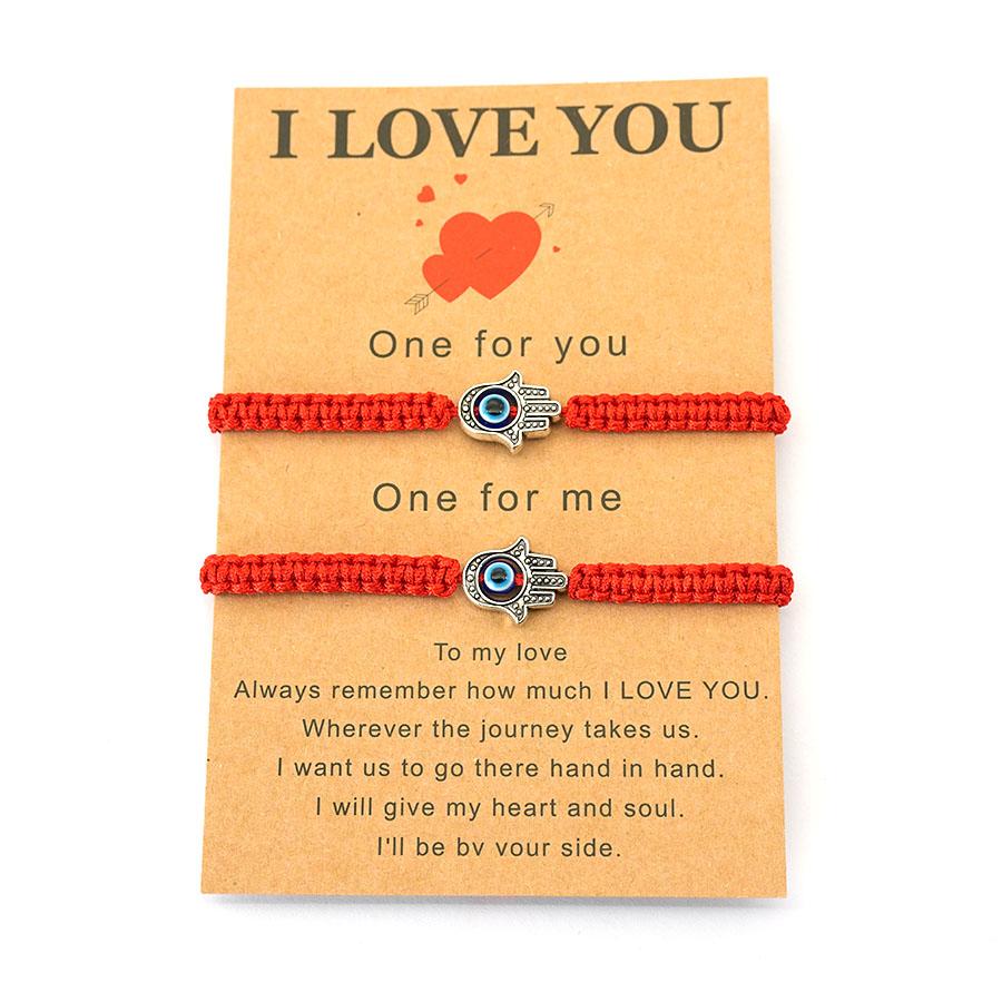 Romantische 5 Stile 2 Stück Partner-Paar-Armband Handgeflochtene Schnur Freundschaftsarmband Verstellbar Perfekte Geschenke Für Liebende