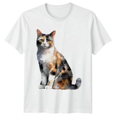 Calico Cat Watercolor T-Shirt Cat Lover Gift For Him And Her