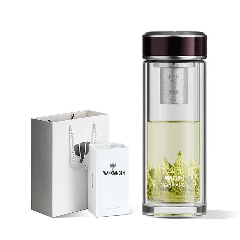 Titanium Silver Antibacterial Double-Layer Glass Cup