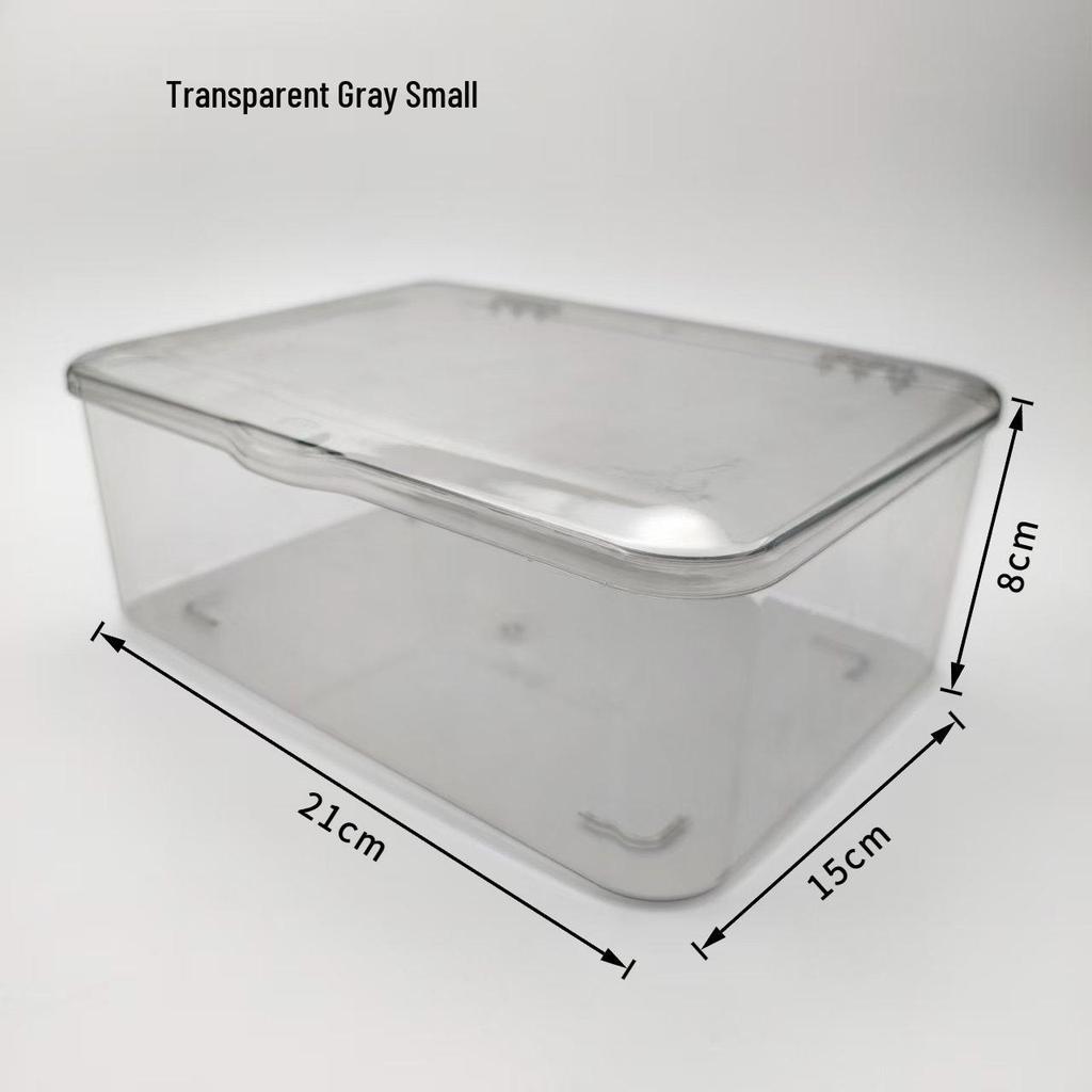 Großer Schreibtisch-Organizer mit Deckel: Transparente Acryl-Staubschutzbox für Anime-Merchandise & Familienmedizin