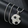 Rhinestone Football Pendant Choker Jewelry Soccer Necklace Creative Football Necklace  Men