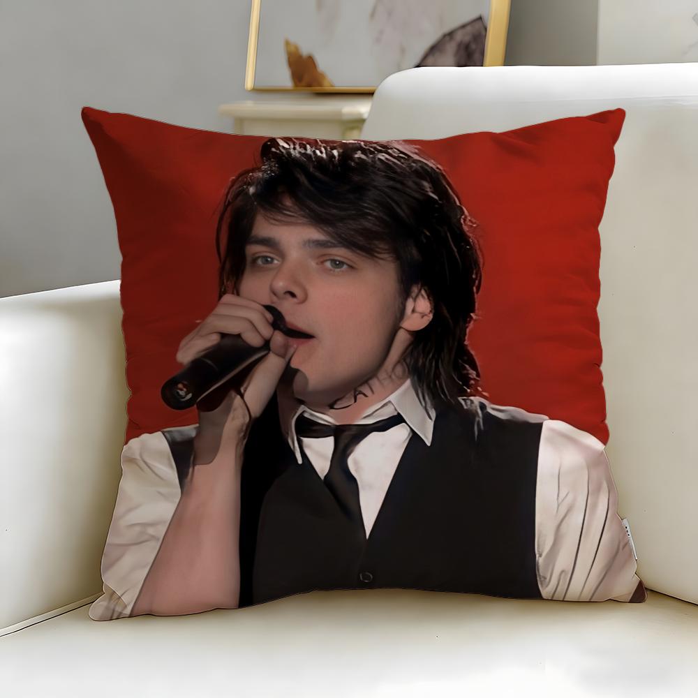 Popular Singer Gerard Way Cushion Cover Soft EasyWash Pillow Case Versatile for Couch Bed Travel and Office