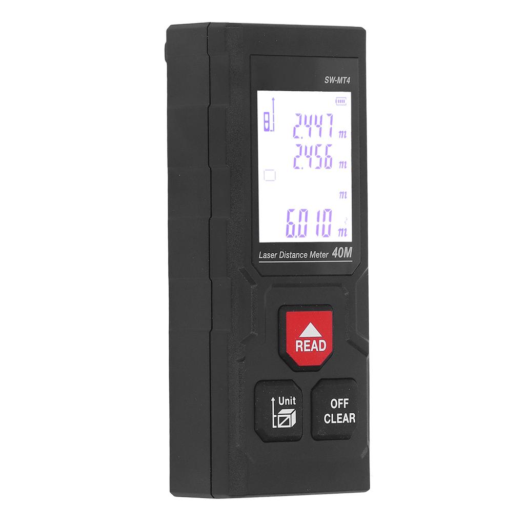 Laser Distance Meter Millimeter Level Accuracy 40m Range Red Light Handheld Portable Laser Distance Measurement Tool