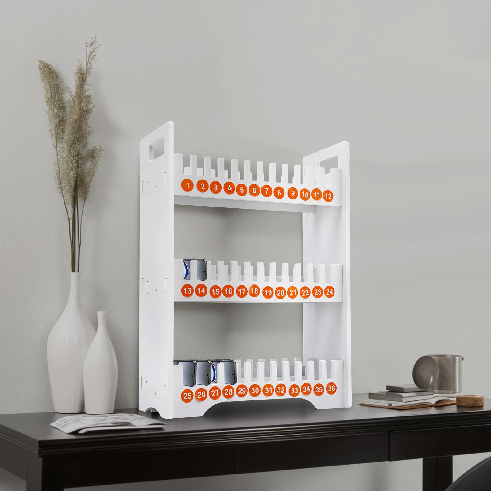 36 Slot 3-Tier Multi-Device Mobile Phone Stand Rack, Desktop Phone Storage Organizer with Multiple Compartments for Office Home