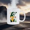 St.Patrick's Day Themed Mugs Green Pattern Coffee Mug 11 Oz Water Cups Four-leaf Design Breakfast Cup Cozy Gift for Family Tea