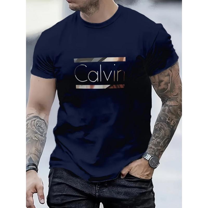 Herren 3D Digitaldruck Kurzarm T-Shirt Rundhals Lässiges Tee Schmale Passform Jugend Mode Top