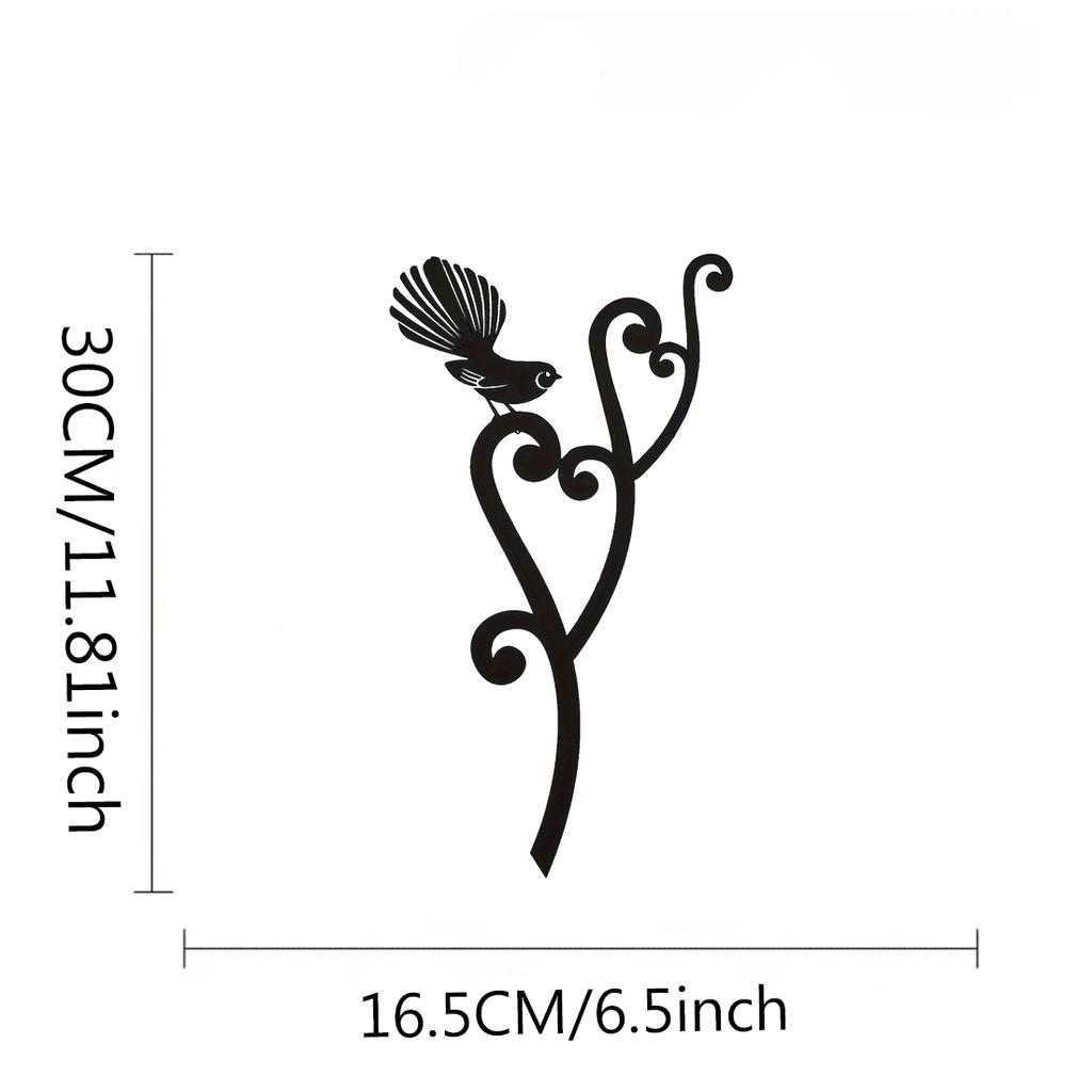 1 Pc Innovative Flower Pot Insert Iron Animal Garden Insert Double Heart Fern Leaf Bird Garden Flower Pot Outdoor Decoration