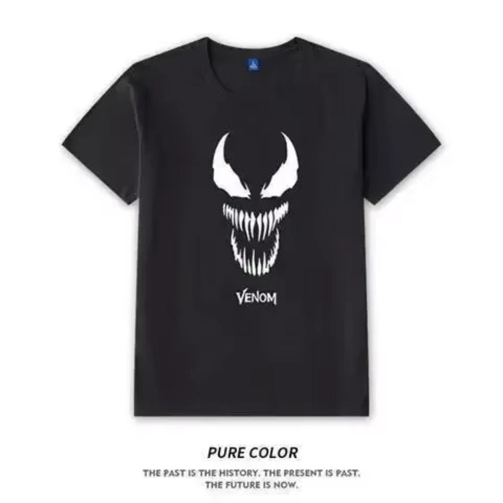 2024 New  T-shirt Men's Venom Print Cotton Tshirt Spiderman Summer Short Sleeved Clothes Y2k Fashion Daily Tees Tops