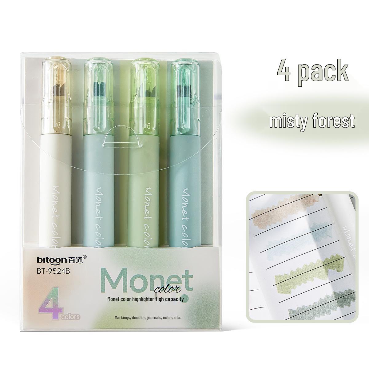 

Baitong 9524 Large Capacity Monet Color Pastel Highlighter for Student Eye Protection Chisel Tip