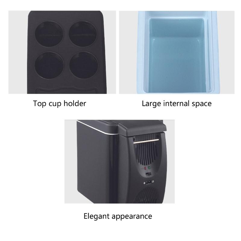 6L Travel Car Refrigerator Featuring Cooling And Heating Function Ideal For Camping And Road Trips