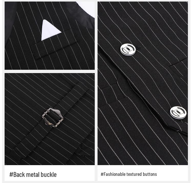 2024 Boys' Striped Blazer Vest Set - Korean Style Trend for Spring & Autumn