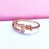 Purple Gold Color Gold Inlaid Zircon Letter Ring Simple Temperament Rose Gold Plated Live Ring Jewelry Women