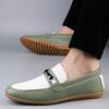 Fashion Elegantes Men's Casual Shoes Slip on Shoes Ashion Outdoor Lazy Loafers Genuine Leather Mens Shoes Stylish Summer Driving Flats