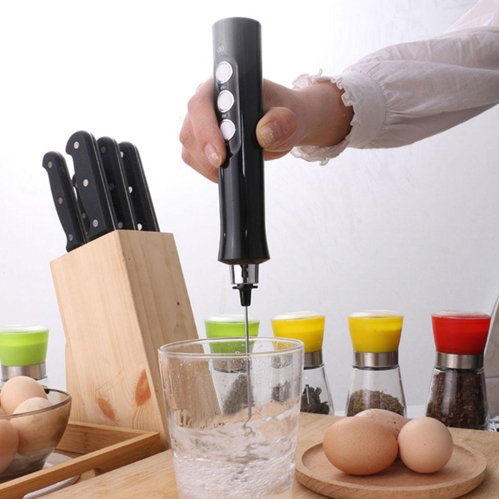 Electric Milk Frother Handheld Automatic Egg Beater Milk Shaker USB Charging