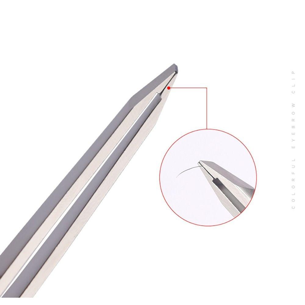 2PCS Stainless Steel Eyebrow Tweezer Colorful Multi-purpose Eyelash Extension Clip Makeup Tools Hairs Puller Facial Care