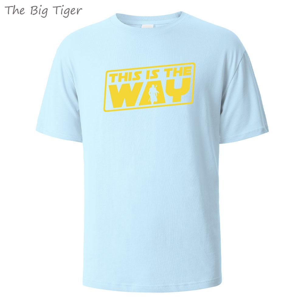 This Is The Way Printing Premium Cotton Mens Tee Comfortable Fit Crew Neck Breathable Fabric Casual Mens Tshirt