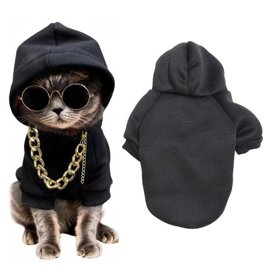 Dog Hoodie Pet Clothes Soft Fabric Easy On/Off Hooded Puppy Small Medium Dogs Cats Sweatshirt Pet Cold Weather Attire