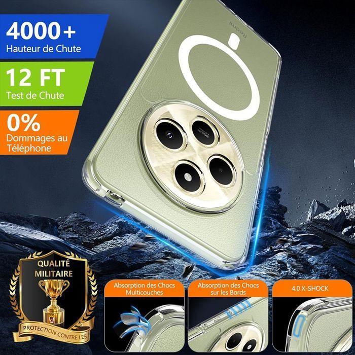 Coque de protection - E.F.Connection® - Xiaomi Redmi 14C - Magnétique - Transparent - Antichoc