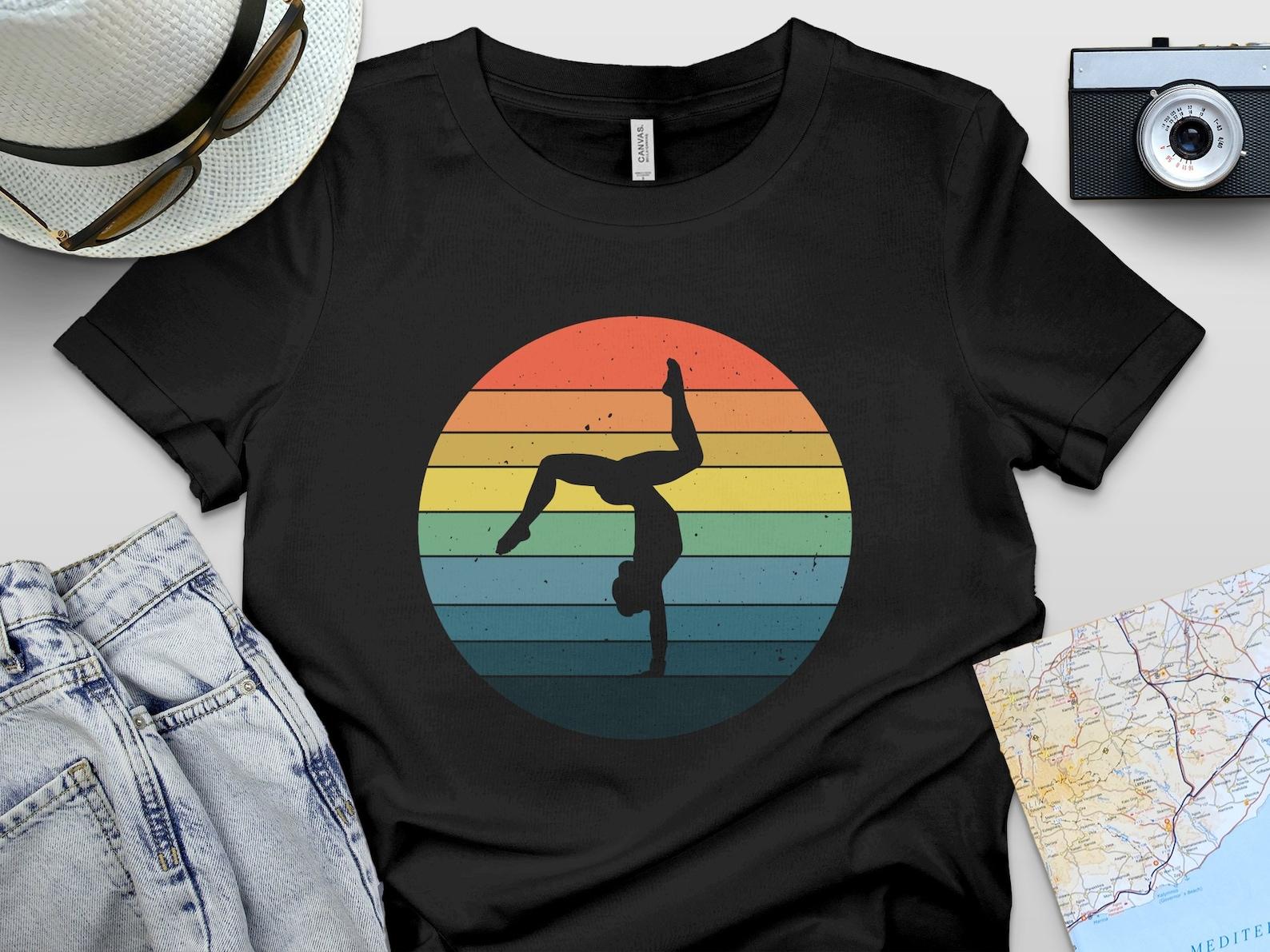 Gymnast Tshirt Gymnastics Retro Gymnastics Floor Exercise Acrobatics Shirt 4XL