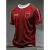 Camiseta Nueva para Aficionados al Fútbol Marroquí 2026, Manga Corta con Estampado de Letras Rojas para Hombre, Camiseta Deportiva Casual para Aficionados al Fútbol del Equipo
