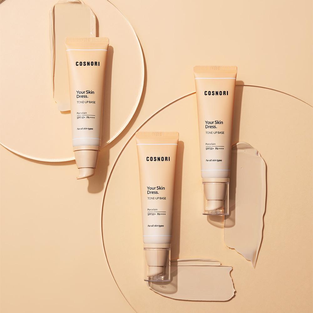 Cosnori Your Skin Dress Tone-Up Base (50ml) – Multi-Functional Brightening Sun Base with SPF50+ PA++++, Korean