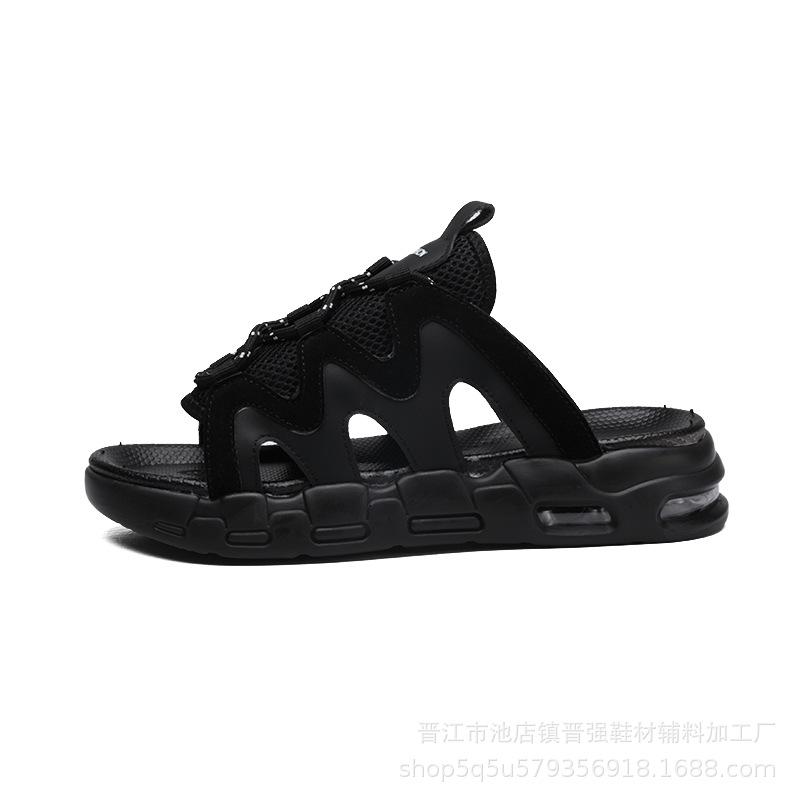 

New summer beach slippers outdoor thick-soled air cushion fashion non-slip sandals breathable fashion versatile slippers 47 чорний