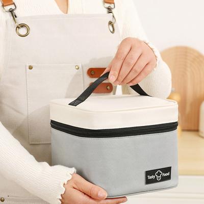 Large Capacity Insulated Bag Portable Handle Zipper Waterproof Aluminum Foil Outdoor Picnic Bento Lunch Fruit Grocery Food Thermal Cooler Tote Bag