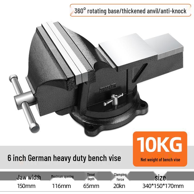 Green Forest Heavy-Duty Multi-Function Workbench Vise - Small Industrial Grade Flat Clamp