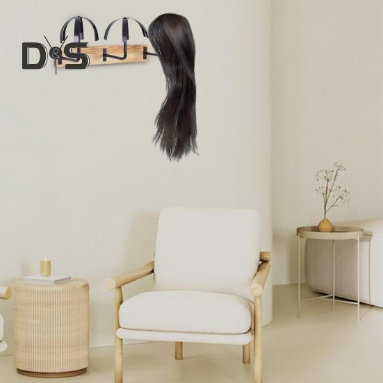 Wall Mounted Wig Hanger Rack Wooden Storage Organizer Strong Load-bearing Simple Installation Wig Display Holder