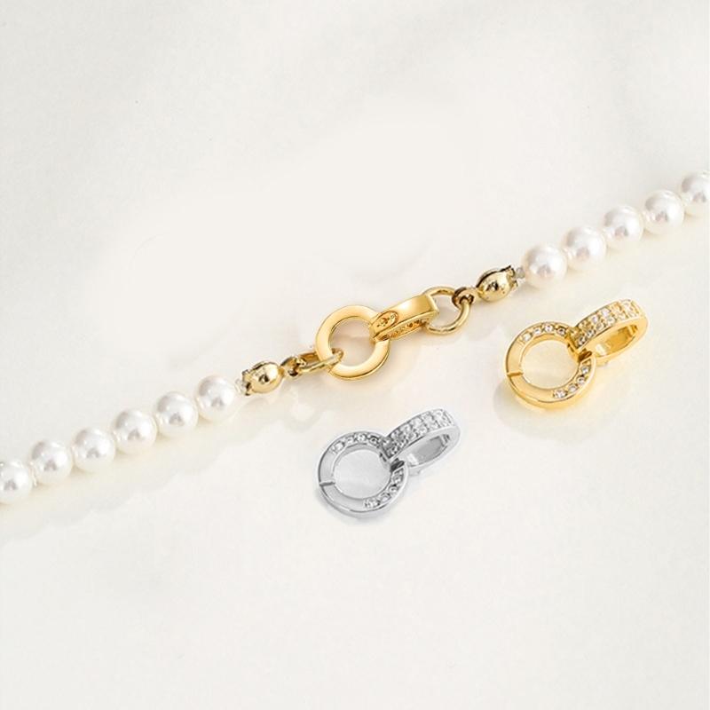 Exquisite Copper Connector with Micro Pave Cubic Zirconia Jewelry Findings Enhancer Clasps for Customized Accessories