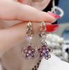 Fashion Sakura Cherry Blossoms Flower Earrings Stud Dangle for Women Girl Wedding Party Christmas Party Jewelry Gift
