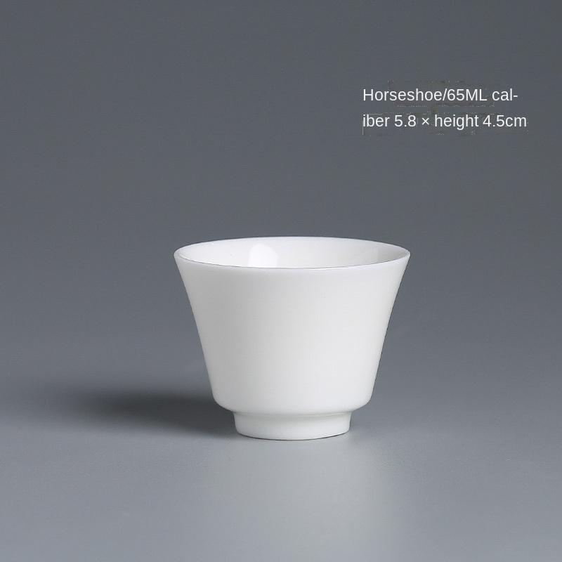 White Jade Kung Fu Small Tea Cup Tea Bowl Master Cup Egg-Shell White Porcelain Cup Jade Porcelain Tea Set Tea Tasting