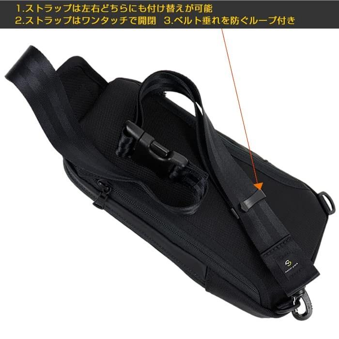 [Masterpiece] Body Bag Slick Sling Bag (PU X Polyester X Cordura Nylon, BLACK) W16 X H29.5 X D5cm