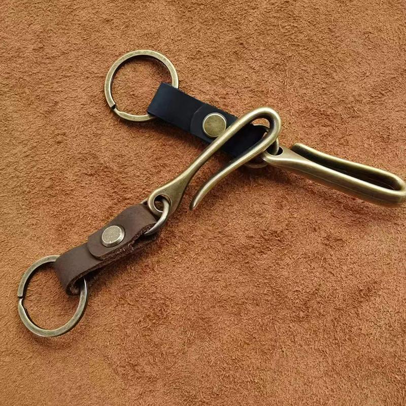 Vintage Echte Leder Schlüsselanhänger Zubehör Hohe Qualität Rindsleder Schlüsselanhänger für Männer U-Taille Schlüsselanhänger Haken