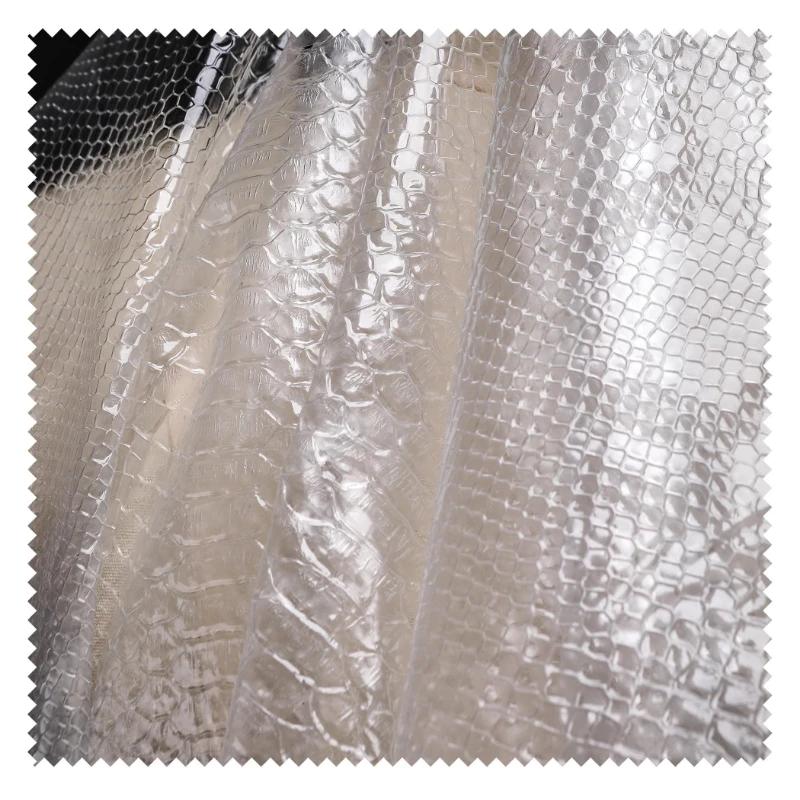 Transparent/Frosted TPU Waterproof Fabric Snake Skin Pattern Tarp Creative Bottoming Shirt Skirt Clothing Fabric for DIY Sewing