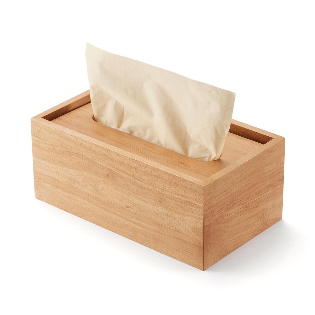MUJI Taschentuchbox aus Holz, Innenmaße Breite x Tiefe 11 x Höhe, für Soft Pack Taschentücher, 83410551, 20,5 x 8,5 cm