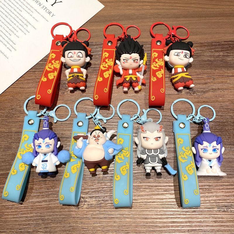 Nezha 2 Devil Child Is Born In The World, Cartoon 3D Three-Dimensional Keychain Pendant Aobing Bag Pendant Small Gift