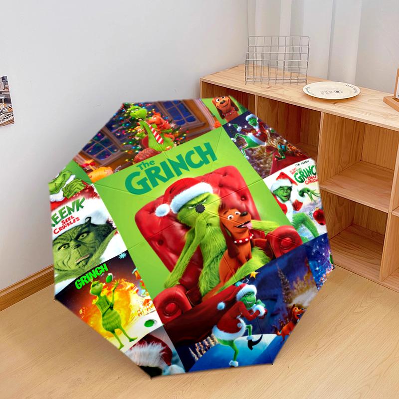 Grinch Christmas Automatic Umbrella - Suitable Travel Outdoor Portable Umbrella Birthday Gift Daily Essentials